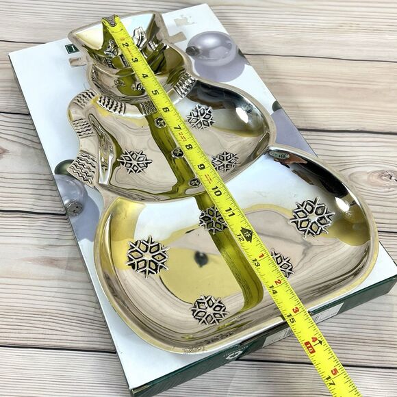 VTG International Silver Divided Snowman Server 15” Silverplate Christmas Tray - Picture 6 of 13